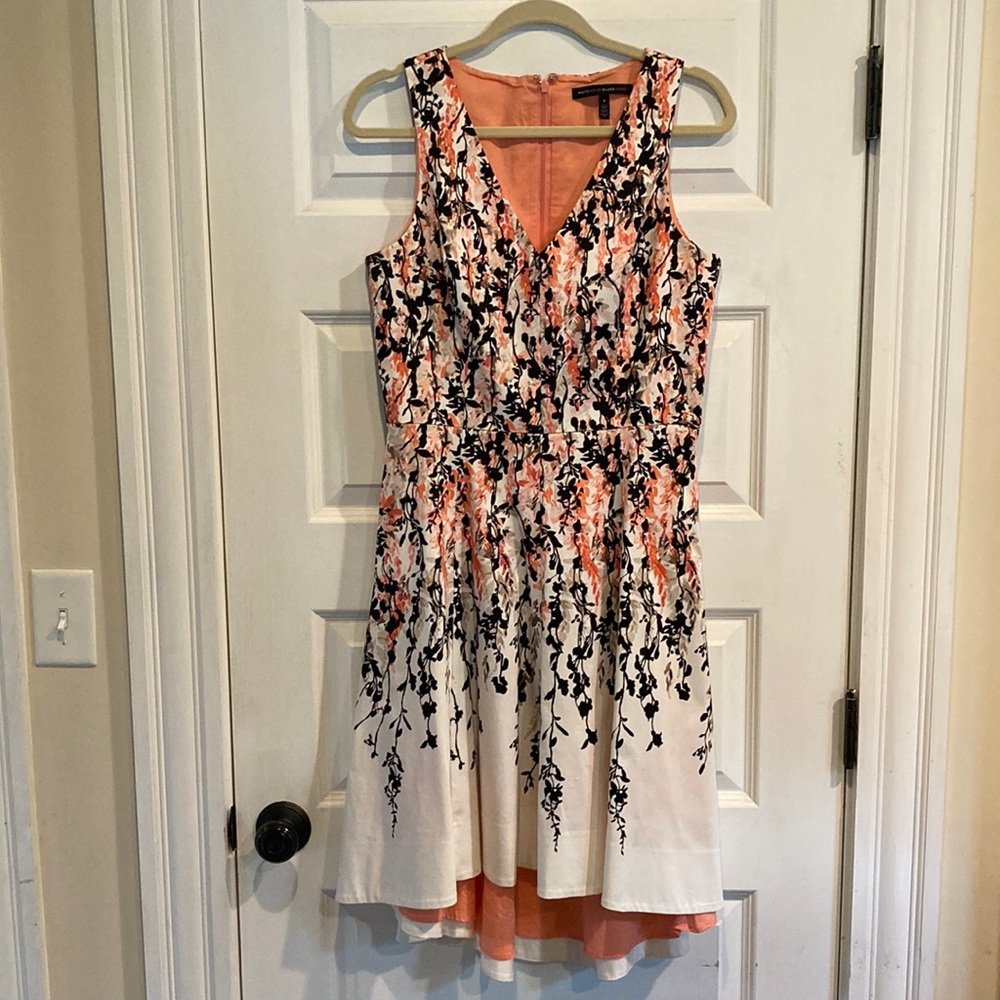 White House Black Market floral asymmetrical dress.